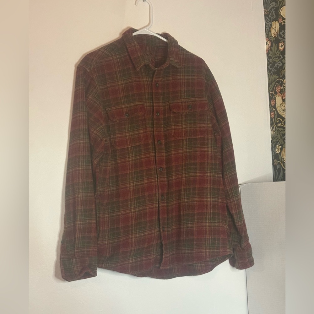 Orvis men’s Big Bear heavyweight plaid shirt jacket sz M hip pockets